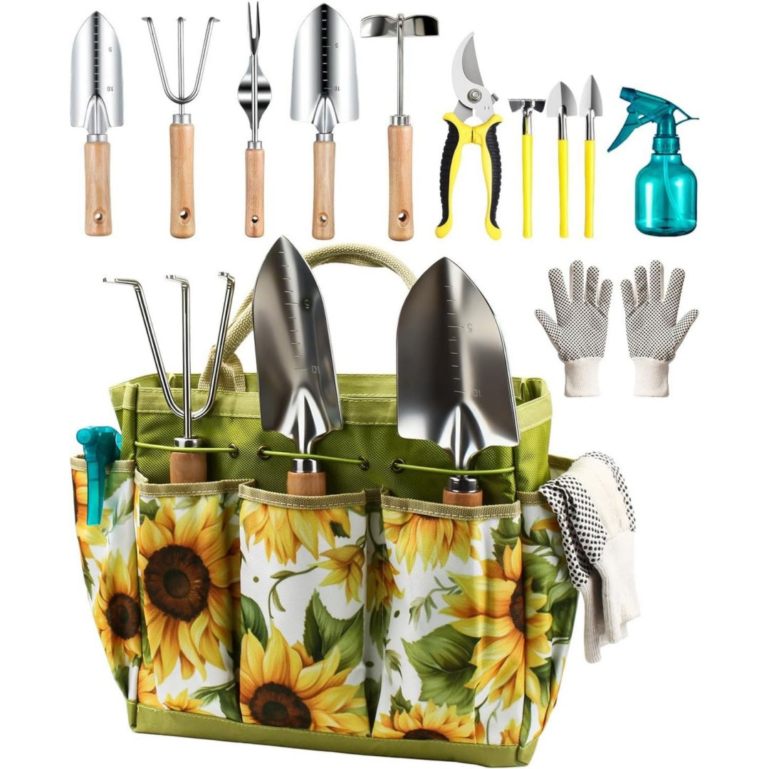 Set di accessori con struttura in acciaio verde con design versatile resistente all acqua
