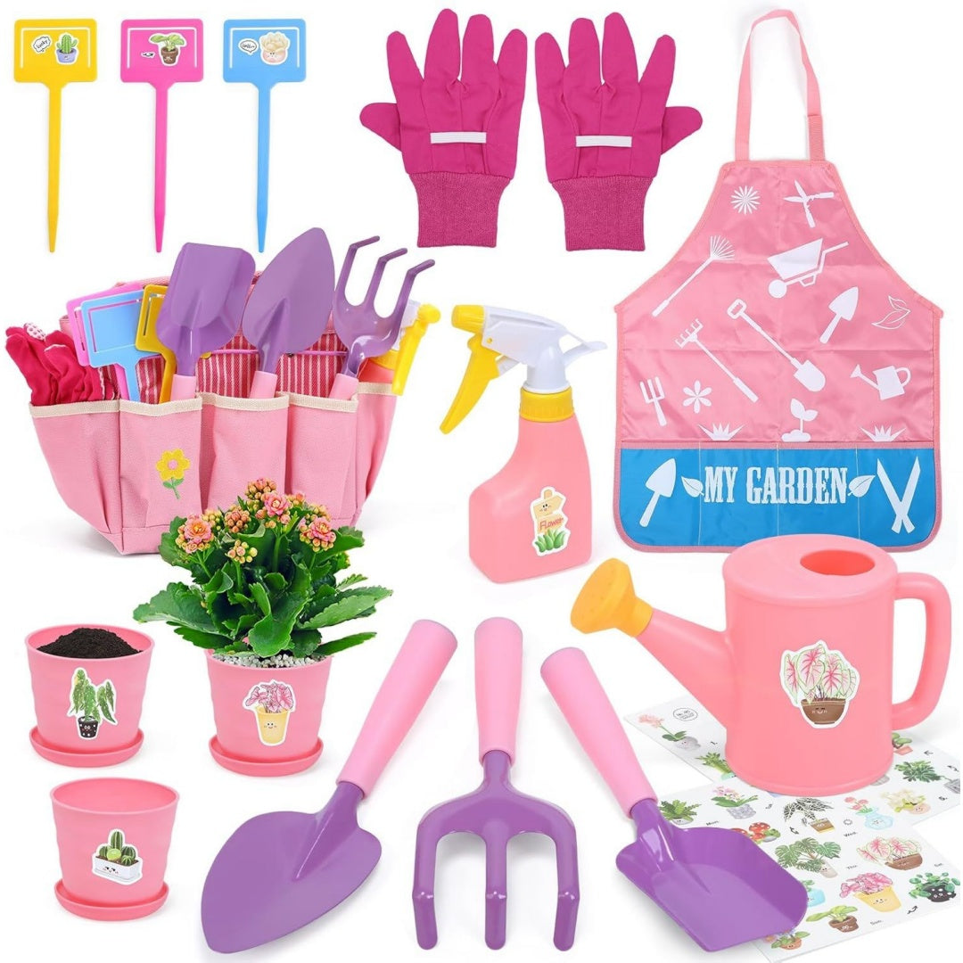 Set di attrezzi per bambini regolabile verde con design versatile