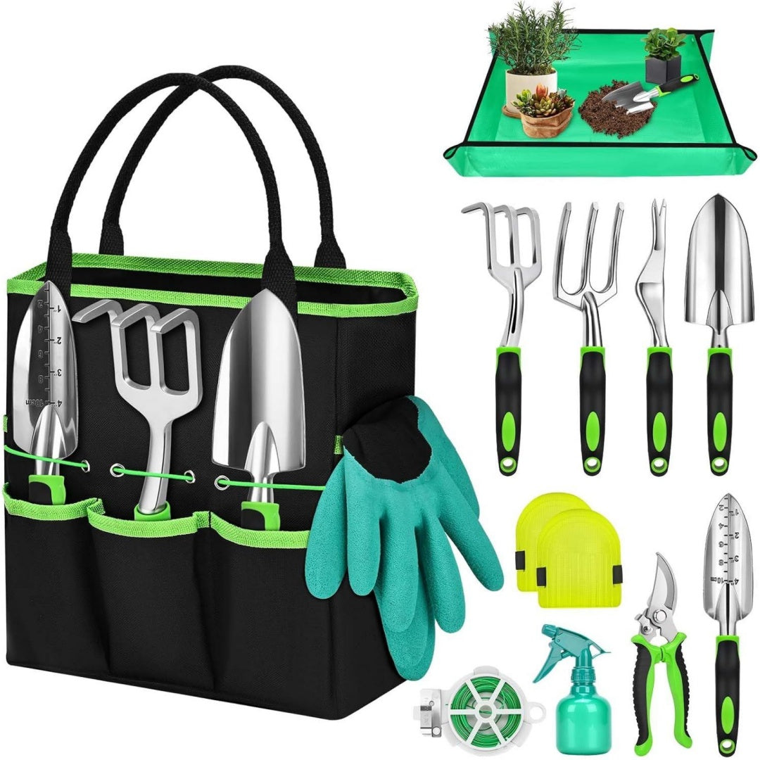 Set di accessori regolabile in alluminio nero