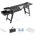 Barbecue a carbone pieghevole con struttura in acciaio nero con design versatile Struttura pieghevole Design