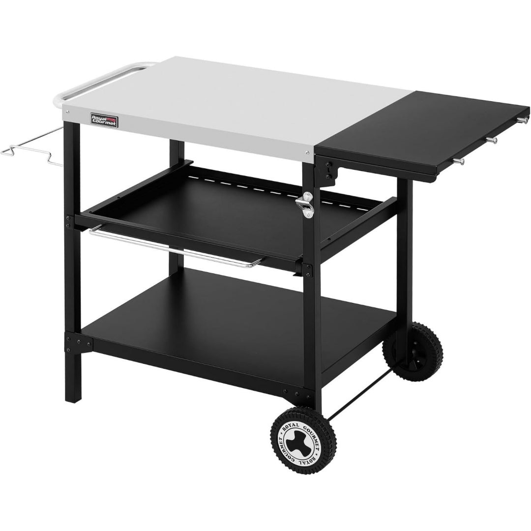 Carrelli pieghevole con struttura in acciaio nero con design versatile