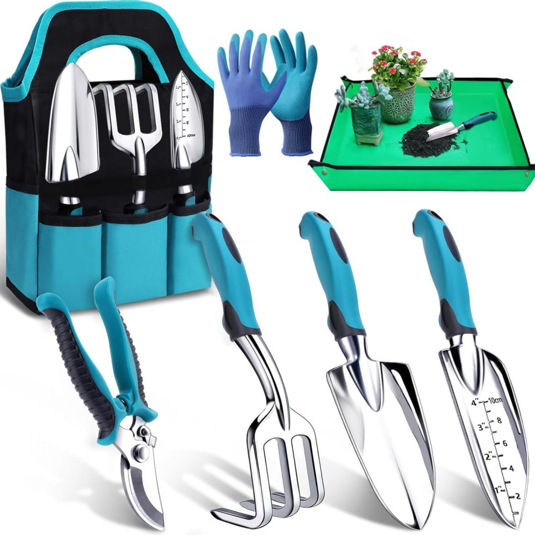 Set di accessori pieghevole in alluminio verde