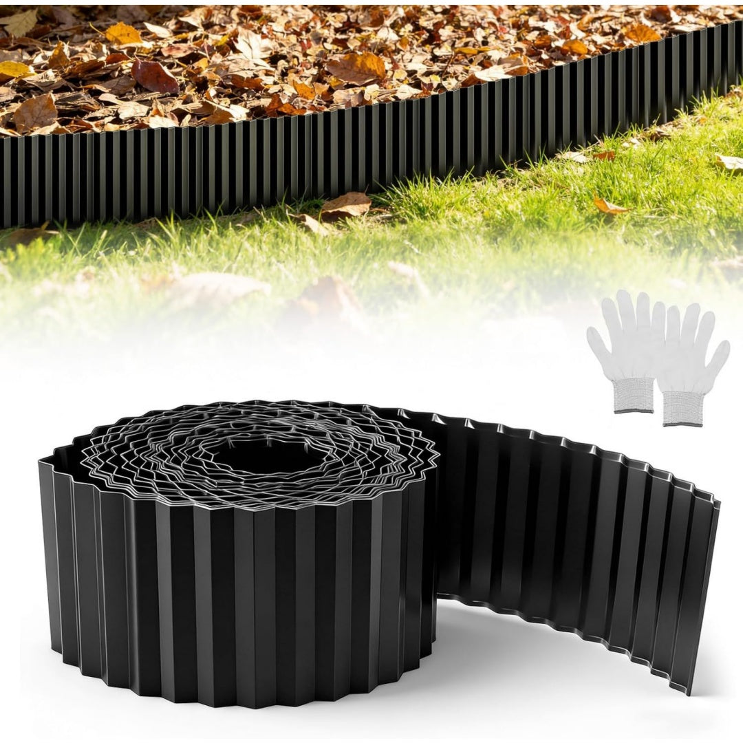 Bordature da giardino con struttura in acciaio nero