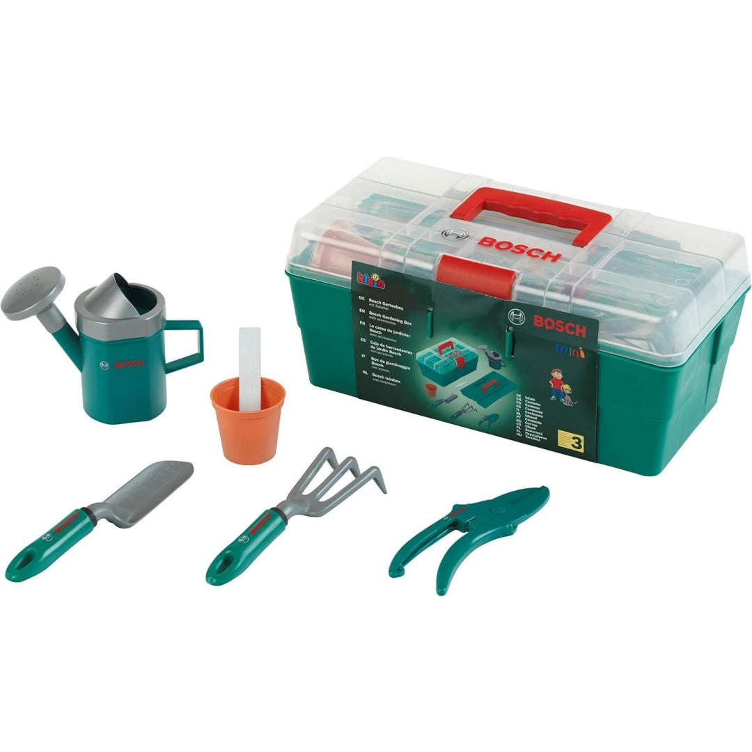 Set di attrezzi per bambini verde per spazi esterni Cassetta giardino robusta